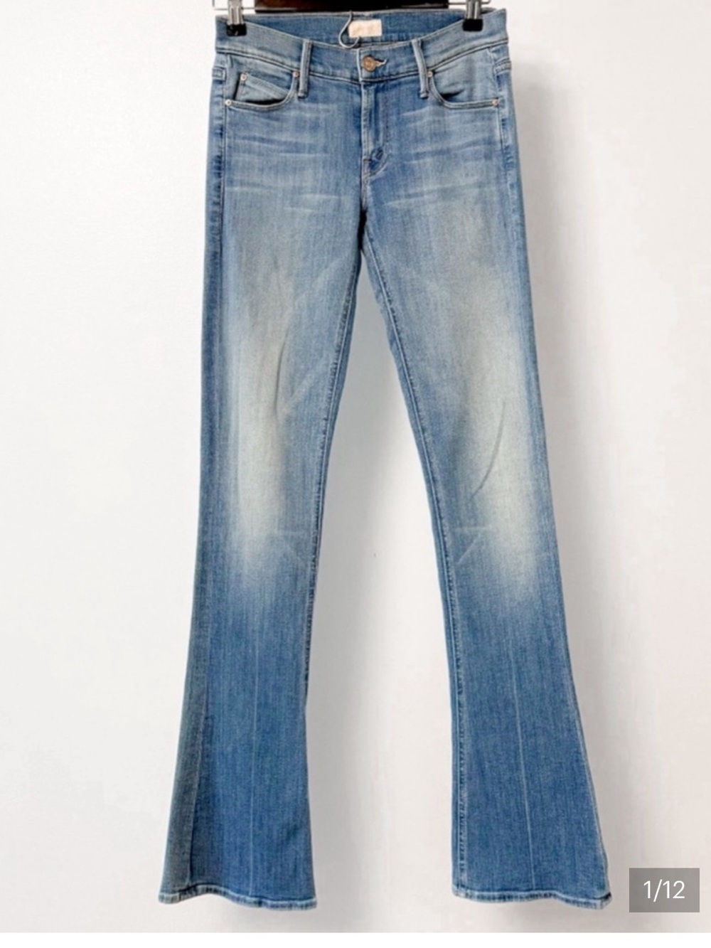 MOTHER Light Wash The Runaway Light Kitty Blue Flare Jeans